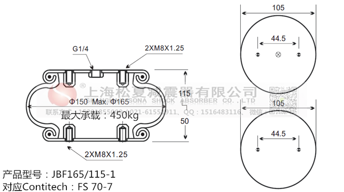 JBF165/115-1橡膠<a href='http://www.tuesdayc.cn/' target='_blank'><u>空氣彈簧</u></a>