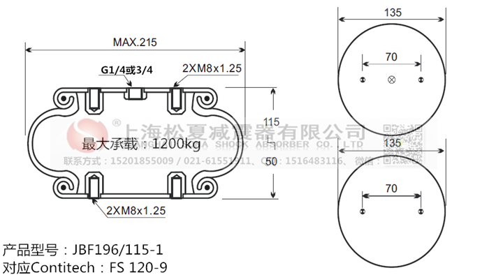 JBF196/115-1橡膠<a href='http://www.tuesdayc.cn/' target='_blank'><u>空氣彈簧</u></a>