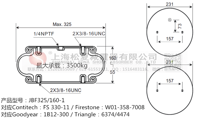 JBF325/160-1橡膠<a href='http://www.tuesdayc.cn/' target='_blank'><u>空氣彈簧</u></a>