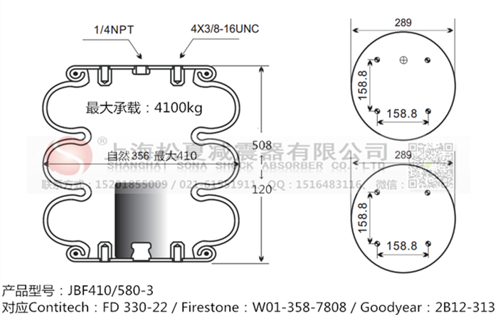 JBF410/580-3橡膠<a href='http://www.tuesdayc.cn/' target='_blank'><u>空氣彈簧</u></a>